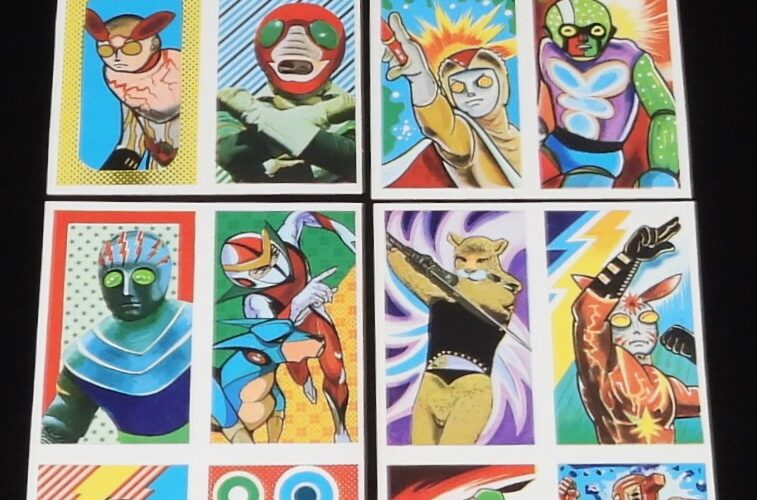 「角面子　ガッチャマンほか　4枚入りシート4枚セット　昭和40年代頃」