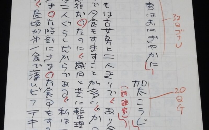 「【原稿】加太こうじ　今宵はおにぎやかに　草稿　全4枚　昭和52年」